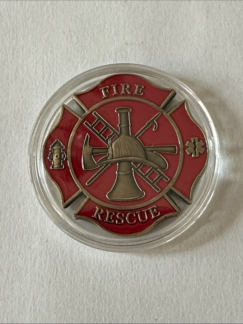 Fire Rescue Decorative Emblem - Red